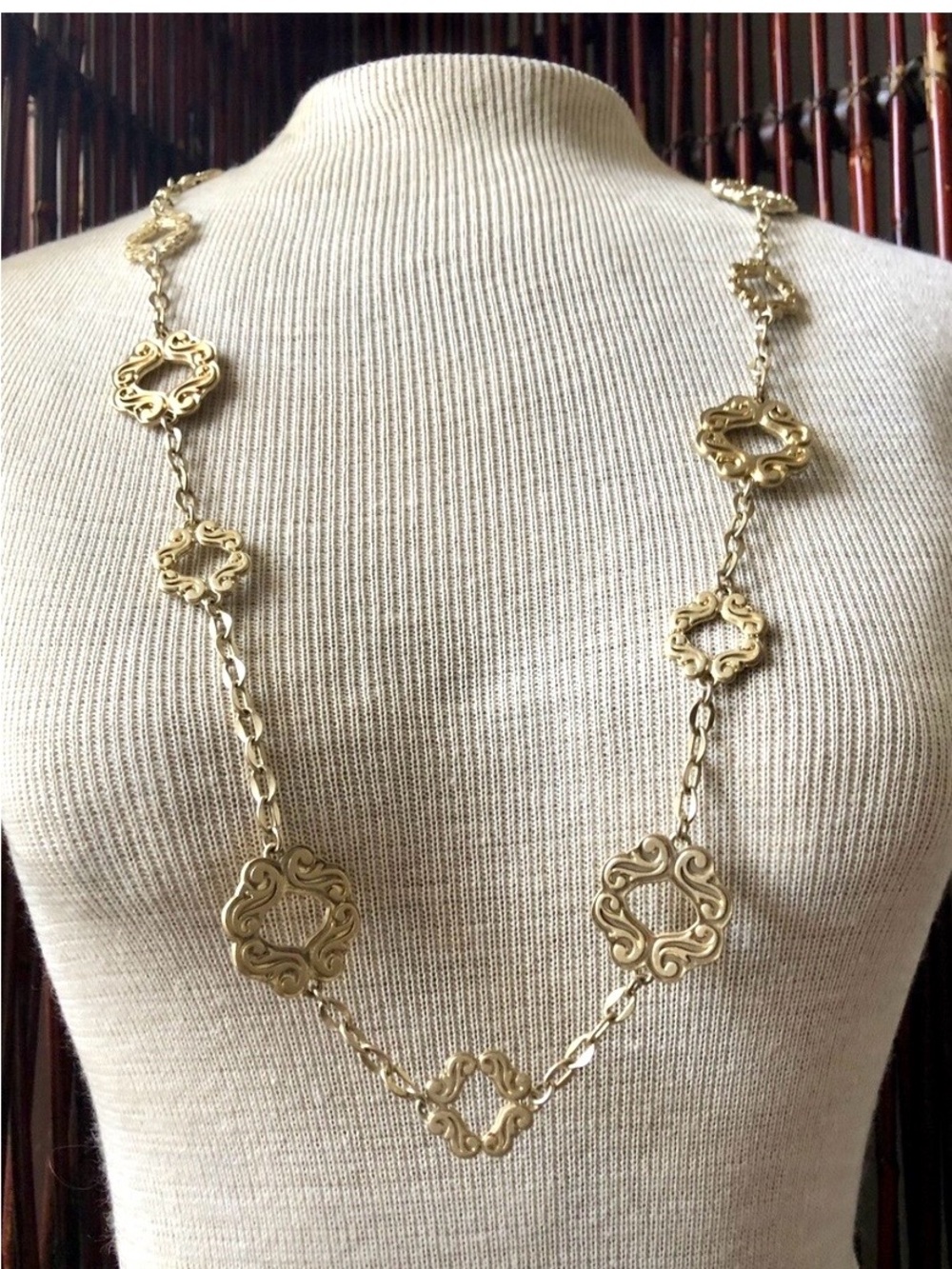 Lia Sophia Gold-Tone Ornate Filigree Link Necklace